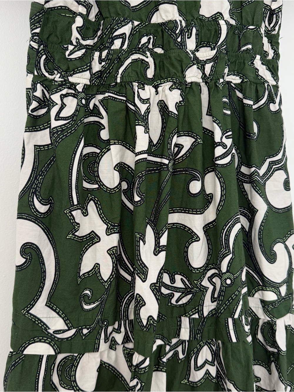 Anthropologie The Somerset Maxi Dress Puff Sleeve Green Novelty Print Small - Picture 13 of 14
